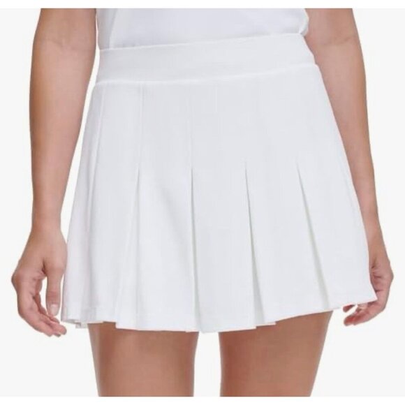 Dkny Sport Women's Tech Pique Pleated Pull-on Skort - White XS New - Picture 1 of 14